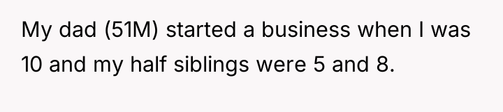 My dad (51M) started a business when I was 10...