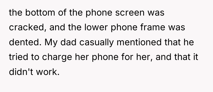 the bottom of the phone screen was cracked, and the...