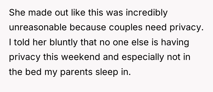 She made out like this was incredibly unreasonable because couples...