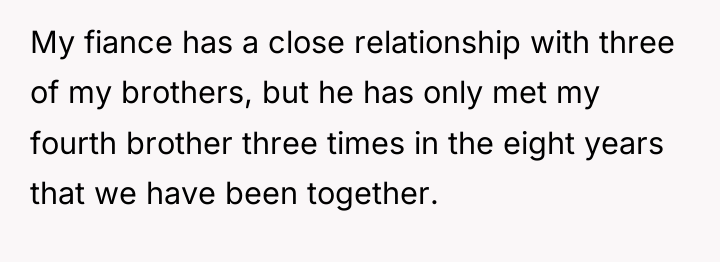 My fiance has a close relationship with three of my...