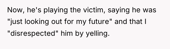 Now, he's playing the victim, saying he was "just looking...