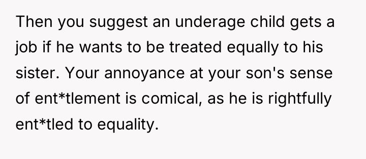 Then you suggest an underage child gets a job if...