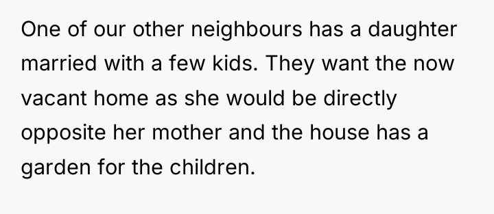 One of our other neighbours has a daughter married with...