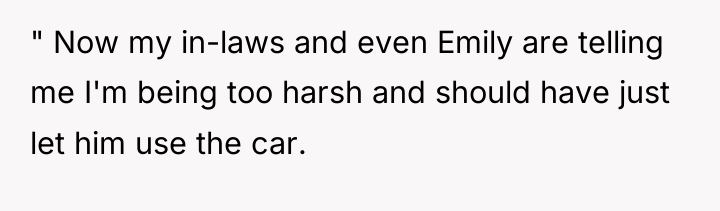 " Now my in-laws and even Emily are telling me...