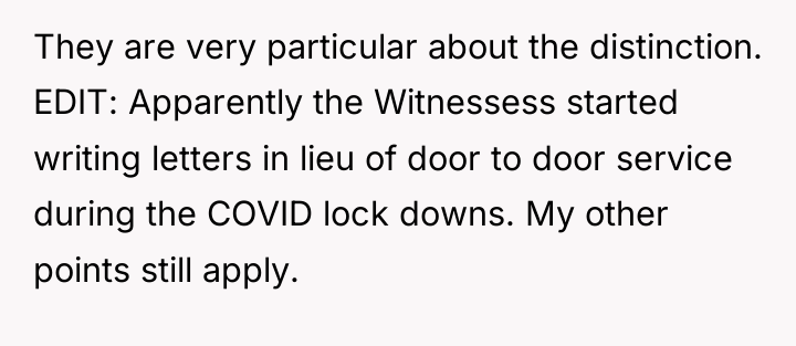 They are very particular about the distinction. EDIT: Apparently the...