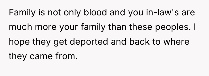 Family is not only blood and you in-law's are much...