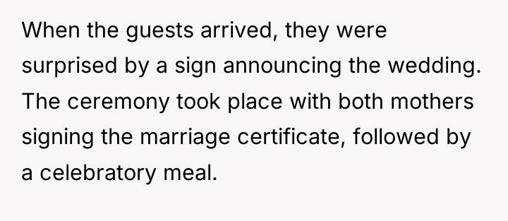 When the guests arrived, they were surprised by a sign...