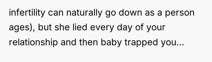 infertility can naturally go down as a person ages), but...