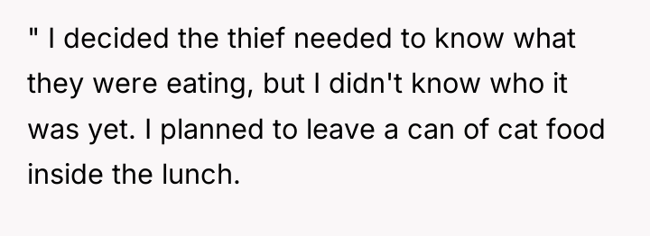 " I decided the thief needed to know what they...