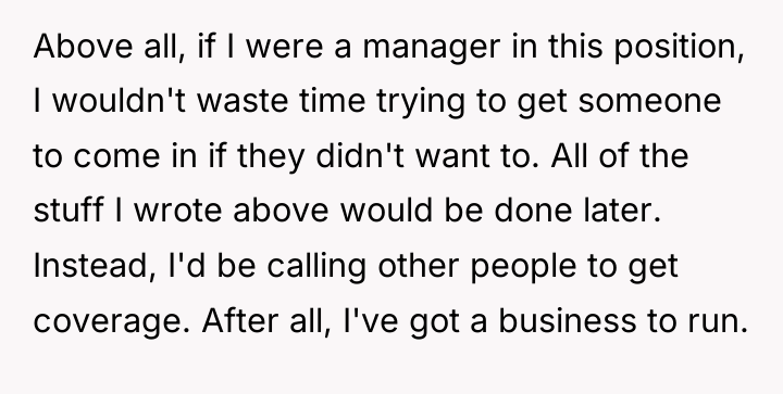 Above all, if I were a manager in this position,...