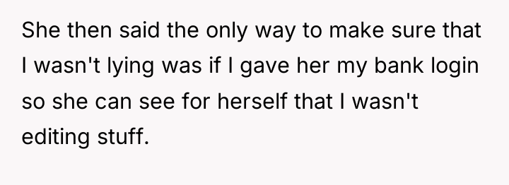 She then said the only way to make sure that...