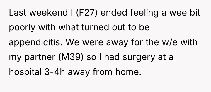 Last weekend I (F27) ended feeling a wee bit poorly...