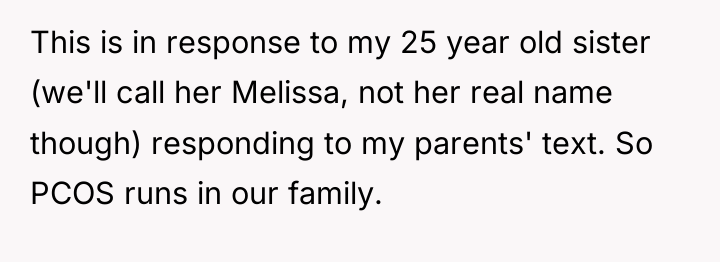 This is in response to my 25 year old sister...