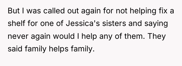 But I was called out again for not helping fix...