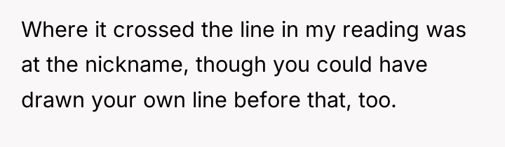 Where it crossed the line in my reading was at...