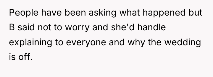 People have been asking what happened but B said not...
