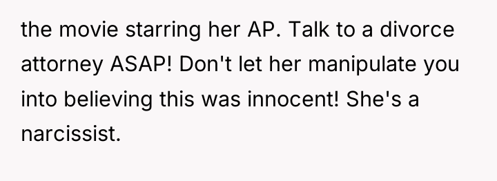 the movie starring her AP. Talk to a divorce attorney...