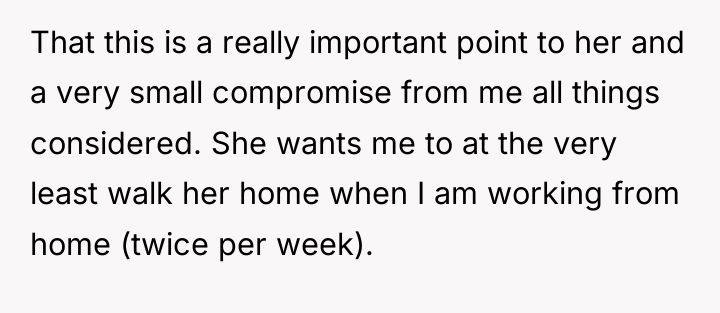That this is a really important point to her and...