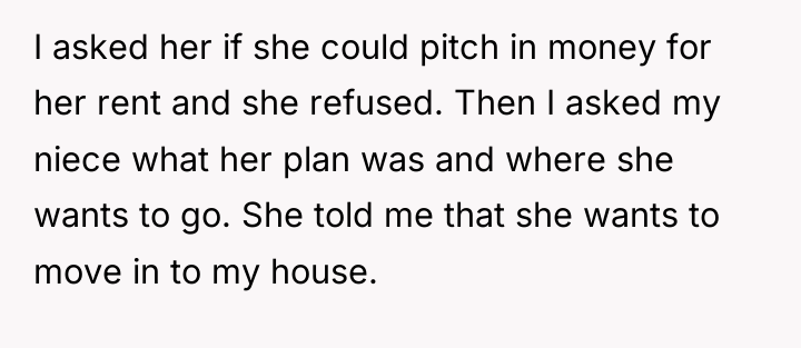 I asked her if she could pitch in money for...