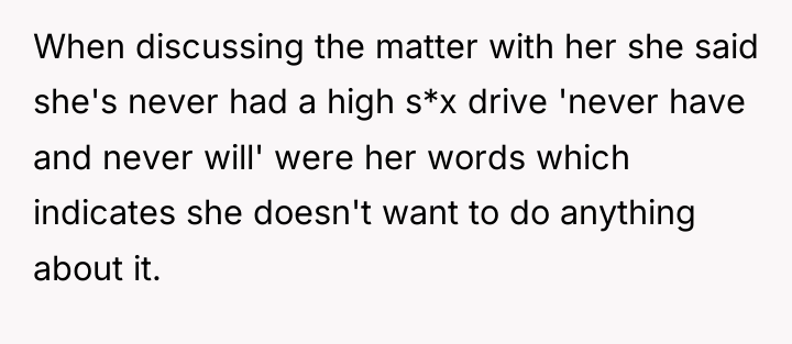 When discussing the matter with her she said she's never...