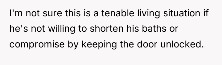 I'm not sure this is a tenable living situation if...