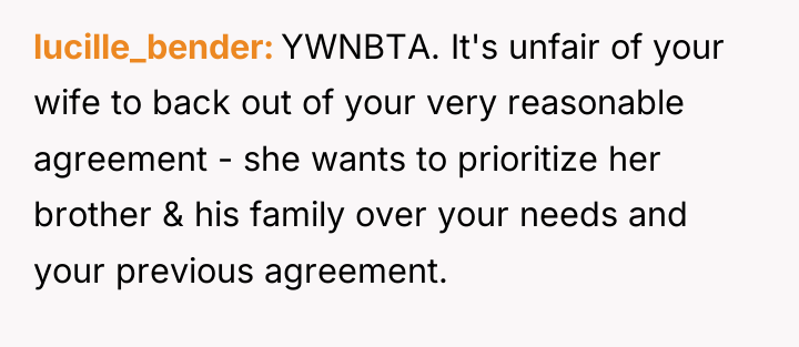 lucille_bender YWNBTA. It's unfair of your wife to back out...