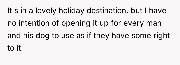 It's in a lovely holiday destination, but I have no...