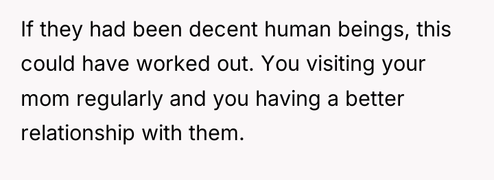 If they had been decent human beings, this could have...