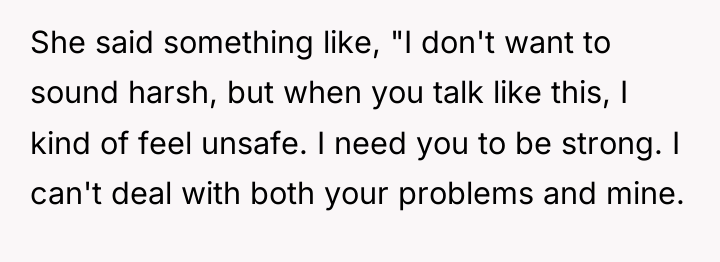 She said something like, "I don't want to sound harsh,...