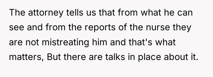 The attorney tells us that from what he can see...