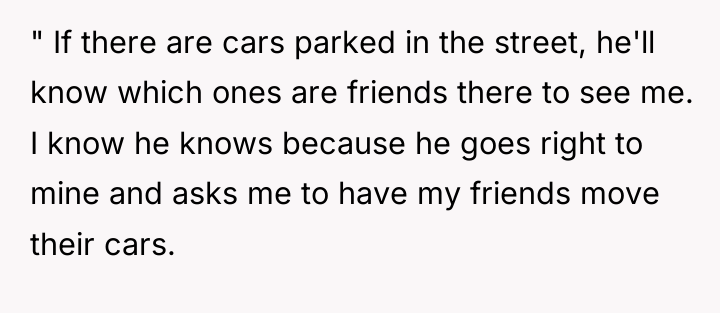 " If there are cars parked in the street, he'll...