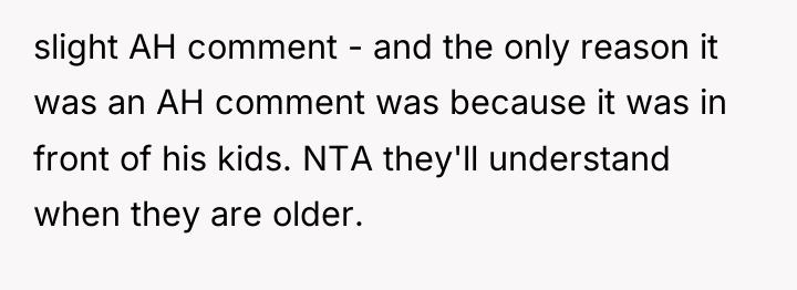 slight AH comment - and the only reason it was...