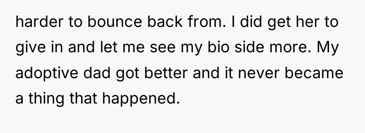 harder to bounce back from. I did get her to...