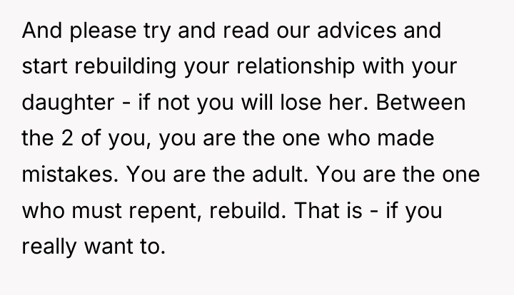 And please try and read our advices and start rebuilding...