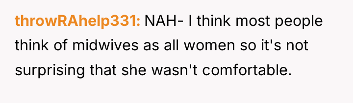 throwRAhelp331 NAH- I think most people think of midwives as...