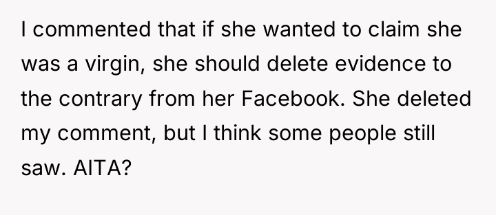 I commented that if she wanted to claim she was...
