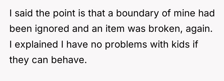 I said the point is that a boundary of mine...
