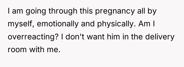 I am going through this pregnancy all by myself, emotionally...