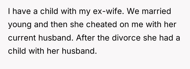I have a child with my ex-wife. We married young...
