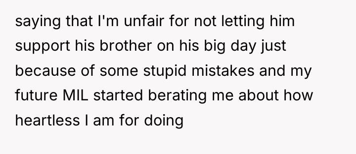 saying that I'm unfair for not letting him support his...