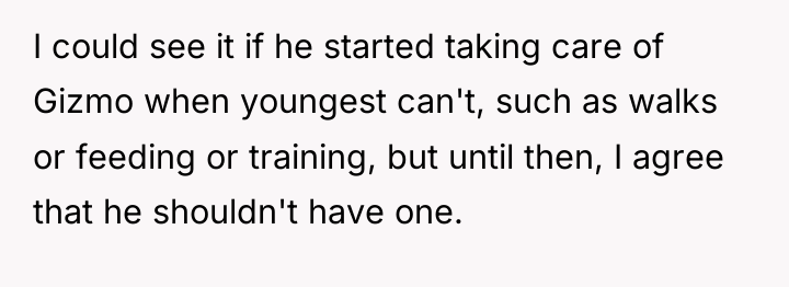 I could see it if he started taking care of...