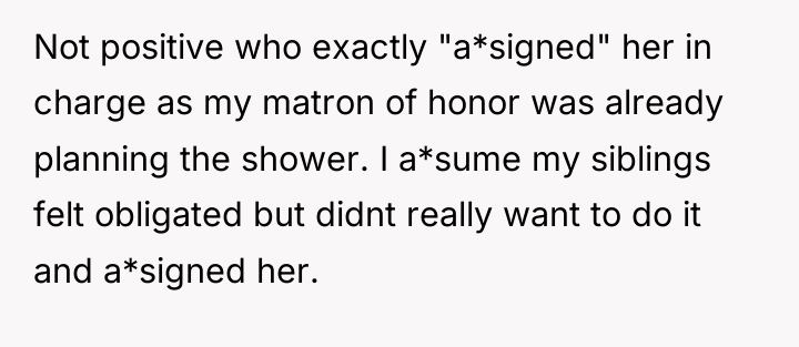 Not positive who exactly "a*signed" her in charge as my...
