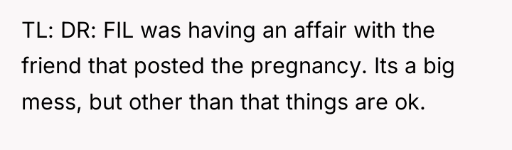 TL: DR: FIL was having an affair with the friend...