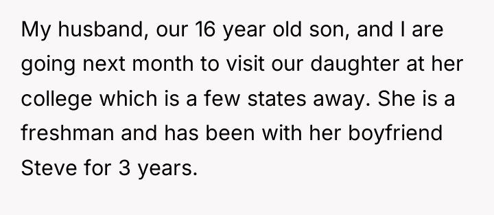 My husband, our 16 year old son, and I are...