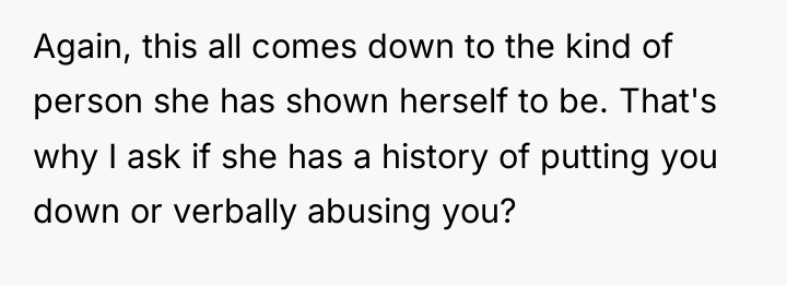 Again, this all comes down to the kind of person...