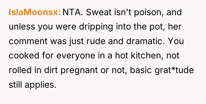 IslaMoonsx NTA. Sweat isn't poison, and unless you were dripping...