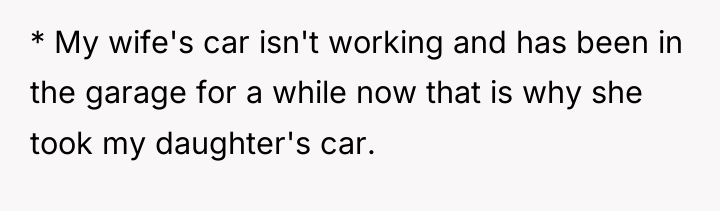 * My wife's car isn't working and has been in...