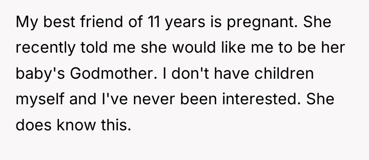 My best friend of 11 years is pregnant. She recently...