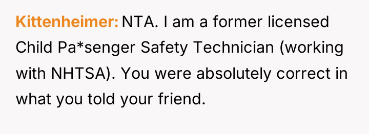 Kittenheimer NTA. I am a former licensed Child Pa*senger Safety...