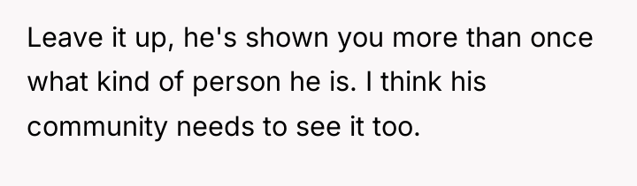 Leave it up, he's shown you more than once what...